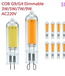 abordables -Mini lampe led g9/g4 à intensité variable, 3w 5w 7w 9w ac 220v-240v, ampoule épis de maïs cob, angle de faisceau 360, remplace les lustres halogènes, 10 pièces