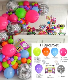 economico -Set di catene per palloncini a tema anni '80 e '90, decorazione per feste retrò con palloncini radio 4d ad arco