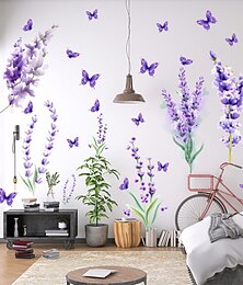 cheap -Wall Sticker,2 Sheets Purple Lavender Wall Stickers,Removable,DIY Bedroom Decoration Living Room Porch Decorative Stickers