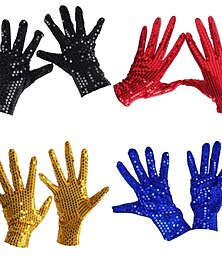 abordables -Guantes de noche Guantes Retro Antiguo Años 80 Poliéster Para Disco Cosplay Carnaval Hombre Mujer Joyería de disfraz Joyería de moda