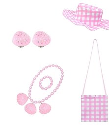 levne -růžová postava doplňky rybář klobouk taška náušnice náhrdelník náramek luk vlasové doplňky