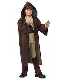 abordables -Obi Wan Kenobi Chevalier Jedi Costume de cosplay Tenues Costume Cosplay Cosplay de Film for Garçons Enfants Carnaval Mascarade