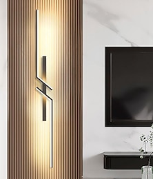 economico -Lampada da parete a led nera moderna lampada da parete lineare in metallo lampada da parete per interni a led applique da parete design a lunga striscia lampada da parete per interni per soggiorno