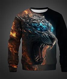 levne -Pánské Grafika Zvíře Mikiny Svetrová mikina Dlouhý rukáv Mikina Tričkový Módní Denní Na běžné nošení 3D tisk Dovolená Jdeme ven Streetwear Tisk Jaro & podzim
