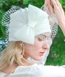 ieftine -pălării din fibre de mătase pălărie cu găleată pălărie floppy nuntă ceai elegant simplu romantic cu fundă tul cască pentru cap