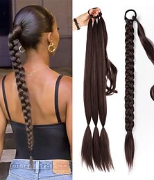 abordables -Cordon Queue-de-cheval Doux / Naturel / Faciliter l'habillage Cheveux Synthétiques Pièce de cheveux Extension des cheveux Droit 81cm Soirée / Fête / Soirée / Usage quotidien