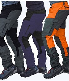 cheap -Men's Cargo Pants Cargo Trousers Hiking Pants Button Multi Pocket Elastic Cuff Color Block Comfort Quick Dry Casual Daily Holiday Sports Fashion Purple Orange