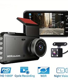 abordables -Caméra de tableau de bord 4 pouces pour voiture, dvr 24h hd 1080p, enregistreur vidéo à double objectif 1080p, boîte noire, dashcam de cycle, miroir, enregistreur de conduite