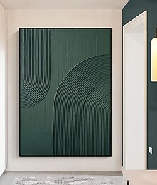 abordables -Peinture à l'huile faite à la main sur toile, décoration murale, minimalisme nordique, texture abstraite verte contemporaine pour la décoration intérieure, peinture roulée sans cadre, non étirée