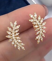 voordelige -Dames Oorknopjes Druppel oorbellen Ring oorbellen meetkundig Veer Elegant Vintage Stijlvol Eenvoudig Luxe oorbellen Sieraden Zilver / Rose goud / Goud Voor Bruiloft Feest Dagelijks Feestdagen Festival