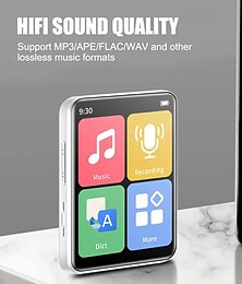 preiswerte -3,0 Zoll mit Bluetooth 5,2 MP3-Player, Voll-Touchscreen, MP4-Player, Musik-Player mit integriertem Lautsprecher, FM-Radio-Recorder, Video