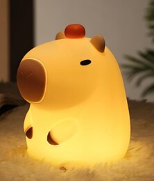 economico -Luci notturne capibara in silicone, lampada per animali capibara, lampade portatili USB ricaricabili per animali, lampada touch control, luce notturna in silicone con funzione di temporizzazione per