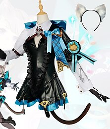 billiga -Inspirerad av Genshin Impact Lynette Animé Cosplay-kostymer Japanska Halloween Cosplay-kostymer Långärmad Kostym Till Dam