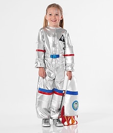 abordables -Astronaute Carnaval Combinaisons Costume de Carnaval Cosplay Enfant Garçons Fille Carnaval Mascarade Mardi Gras Carnaval Performance Halloween Costume de carnaval facile Se déguiser