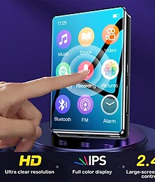 ieftine -Player mp3 cu ecran complet de 2,4 inci, mini player bluetooth ultra-subțire, player de muzică hifi portabil, redare video mp4, recorder fm pentru walkman