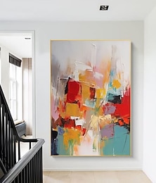 abordables -Peinture à l'huile sur toile faite à la main, décoration murale abstraite moderne pour la maison, peinture roulée sans cadre, non étirée