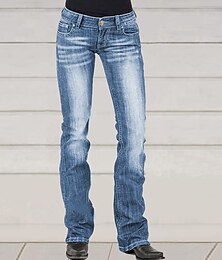 levne -dámské nízké džíny kalhoty kalhoty kalhoty směs bavlny kapsa mikroelastický střední pas základní klasické ležérní streetwear černá tmavě modrá s m jaro, podzim, zima, léto