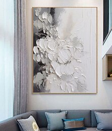 billiga -grå och vit abstrakt konst handgjord oljemålning på duk wabi sabi väggkonst grå minimalistisk målning 3d texturerad akrylmålning hemväggsdekoration