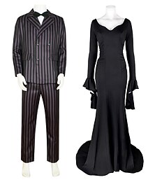 abordables -Horreur gothique Académie sombre Tenues Costumes de Groupe pour Couples d'Halloween Robe Elégante Cosplay Cosplay de Film for Homme Femmes Adultes Halloween Carnaval