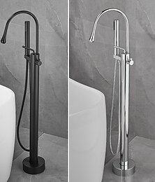 お買い得  -浴槽用水栓 - ミニマリスト 電気メッキ 站立式 セラミックバルブ Bath Shower Mixer Taps