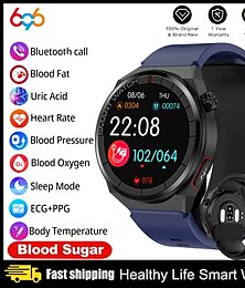 billige -696 TK62 Smart Watch 1.42 inch Smart armbånd Smartwatch Bluetooth EKG + PPG Temperaturovervågning Skridtæller Kompatibel med Android iOS Herre Handsfree opkald Beskedpåmindelse IP 67 47mm urkasse