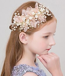 cheap -Headpiece Hair Clip Imitation Pearl Rhinestone Wedding Birthday Vintage Cute With Faux Pearl Floral Headpiece Headwear