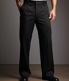 economico -Per uomo pantaloni della tuta Pantaloni Pantaloni da completo Bottoni Tasca frontale Gamba dritta Liscio Comfort Matrimonio Attività commerciale Giornaliero Di tendenza Moderno Nero Bianco