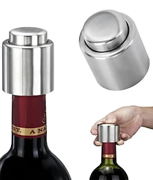 abordables -Tapones de vino conservadores de vino, tapón de botella de acero inoxidable, sellador de tapa de vino al vacío, herramientas de bar, accesorios de cocina
