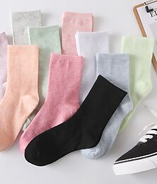 economico -10 paia di calzini da donna da lavoro, quotidiani, per le vacanze, tinta unita, sportivi, semplici, classici, casual / calzini quotidiani