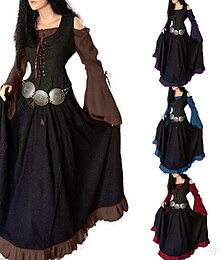 levne -Středověké Renesanční Koktejlky Cosplay kostým Plesové šaty Ren Faire Viking Outlander Větší velikosti Dámské Keltské předvečer Všech svatých Karneval Plesová maškaráda Párty LARP Ren Faire Dospělé