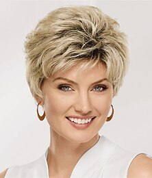 cheap -Synthetic Wig Curly Pixie Cut Machine Made Wig Short A1 A2 A3 A4 Synthetic Hair Women's Soft Fashion Easy to Carry Blonde Brown Silver