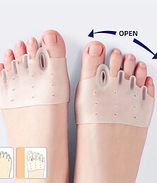 abordables -1 par de correctores de hallux valgus, separadores de dedos, dispositivo de dedo dividido, almohadilla de cinco dedos en el antepié, zapatos de silicona para mujer