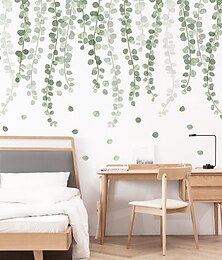 Χαμηλού Κόστους -καλοκαιρινά φρέσκα πράσινα φυτά αυτοκόλλητα τοίχου αμπέλου μέσης 1τμχ 30*90cm*2τμχ