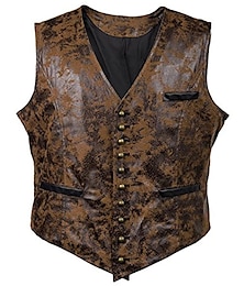 cheap -Rococo Baroque Victorian Vest Waistcoat West Cowboy Men's Solid Color Carnival Carnival Event / Party Vest