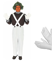 levne -Karlík a továrna na čokoládu Wonka Oompa Loompa Cosplay kostým cosplay Filmové kostýmy for Pánské Dámské Dospělé Karneval Plesová maškaráda