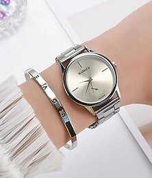 abordables -2 unids/set reloj de cuarzo relojes de lujo para mujer joyería reloj de mujer sofisticado y elegante
