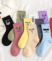 economico -10 paia di calzini da donna per l'equipaggio da lavoro quotidiano per le vacanze in cotone multicolore sportivo semplice casual casual carino calzini sportivi