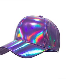 abordables -Unisexo Gorra de Béisbol Sombrero para el sol Negro Plateado No tejido láser Moda Casual Minimalismo Exterior Vacaciones Plano Ajustable Moda