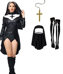 halpa -Sairaanhoitajat Nunna Cosplay-Asut Päähine Sukat ja sukkahousut Asusteet Cosplay Naisten Aikuisten Suoritus Juhla Halloween Halloween Naamiaiset Helppo karnevaaliasu