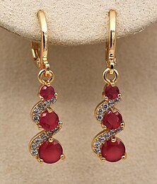 abordables -Femme Boucle d'Oreille Pendantes Boucles d'Oreille Le style rétro Joie Elégant Rétro Vintage Mode Luxe Doux Des boucles d'oreilles Bijoux Rouge clair / Vert / Arc-en-ciel Pour Mariage Halloween Cadeau