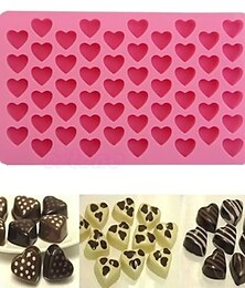 preiswerte -55 Gitter Silikon-Schokoladenform, Lebensmittelqualität, kleine Liebe, Herzform, Kuchen-Backform, Antihaft-Kerzenformen, Fondant-Süßigkeitsform