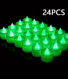 economico -Lampada a candela elettronica a led da 24/50 pezzi, luce notturna rotonda a conchiglia bianca, piccola luce a led, per San Valentino, Natale, varie decorazioni natalizie