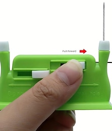 abordables -1 herramienta de enhebrador de aguja automático para el hogar, máquina de coser automática, dispositivo de hilo de doble cabeza, hilo de aguja de máquina de plomo de doble cabeza multifuncional,