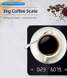 economico -ricarica della batteria integrata bilancia elettronica timer automatico integrato versare sopra l'espresso bilancia da caffè intelligente bilancia da cucina 3 kg 0,1 g