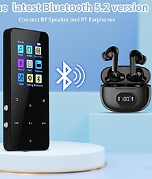 cheap -16GB 1.8 inch Met Bluetooth 5.0 MP3 Speler Full Touch Screen  MP4 Player Muziekspeler Met Ingebouwde speaker Fm Radio Recorder Video