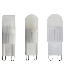 preiswerte -G9-LED-Lampe, 1/2/3 W, dimmbare Kronleuchter-Glühbirnen, 20 W/30 W, Halogenlampe, entsprechend warmweiß 3000 K/Weiß 6000 K, G9-Bi-Pin-Sockel-Glühbirnen, AC220 V, 5 Stück