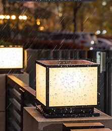 abordables -Luz de columna al aire libre ip65 e26, columna de luz de vidrio impermeable, columna de luz LED cuadrada para exteriores, valla de patio de villa, luz de columna de paisaje, luz de columna de aluminio
