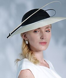 economico -cappelli bombetta in fibra / cappello cloche cappello da sole da sposa matrimonio casual ed elegante con copricapo di piume