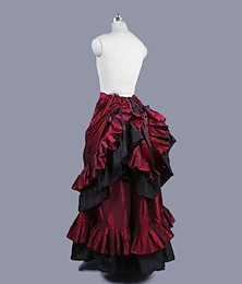 abordables -Punk & Gothique Victorienne Steampunk Habitude de conduite Jupe Agitation Volanté Femmes Royal Mascarade Théâtre Événements Dickens Carnaval de Venise Adulte Jupe