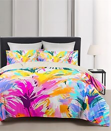 voordelige -bloemendopamine gekleurd patroon dekbedovertrekset dekbedset zacht 3-delig luxe katoenen beddengoed set woondecoratie cadeau koning koningin volledige grootte